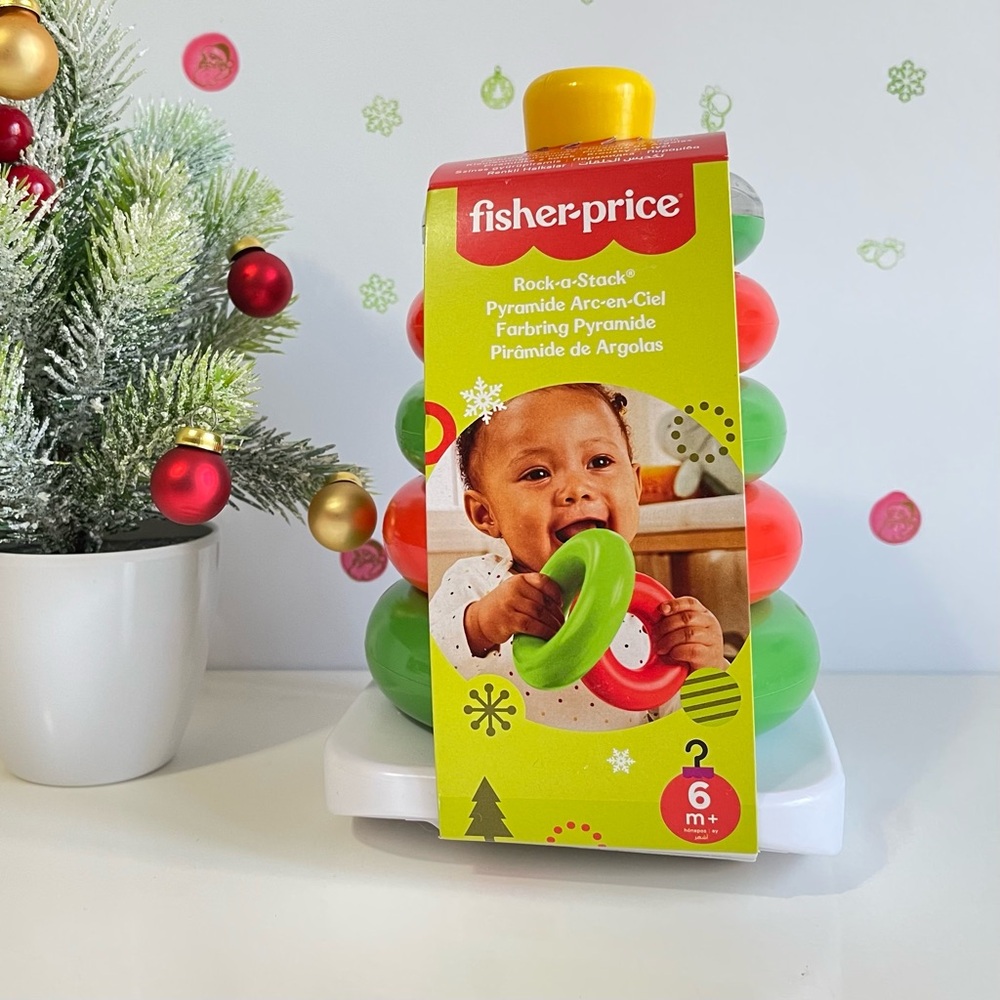 Fisher Price Festive 'Rock-a-Stack' Stacking Learning Toy ~ New